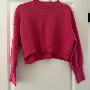 Free People Vibrant Pink Knit Top